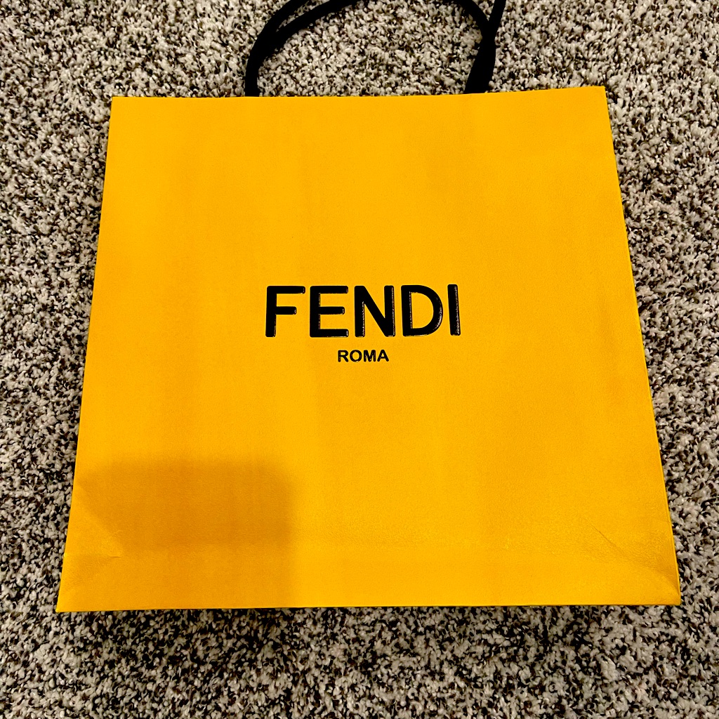 Authentic Fendi Shopping Bag With Black Fendi Ribbon Excellent Condition